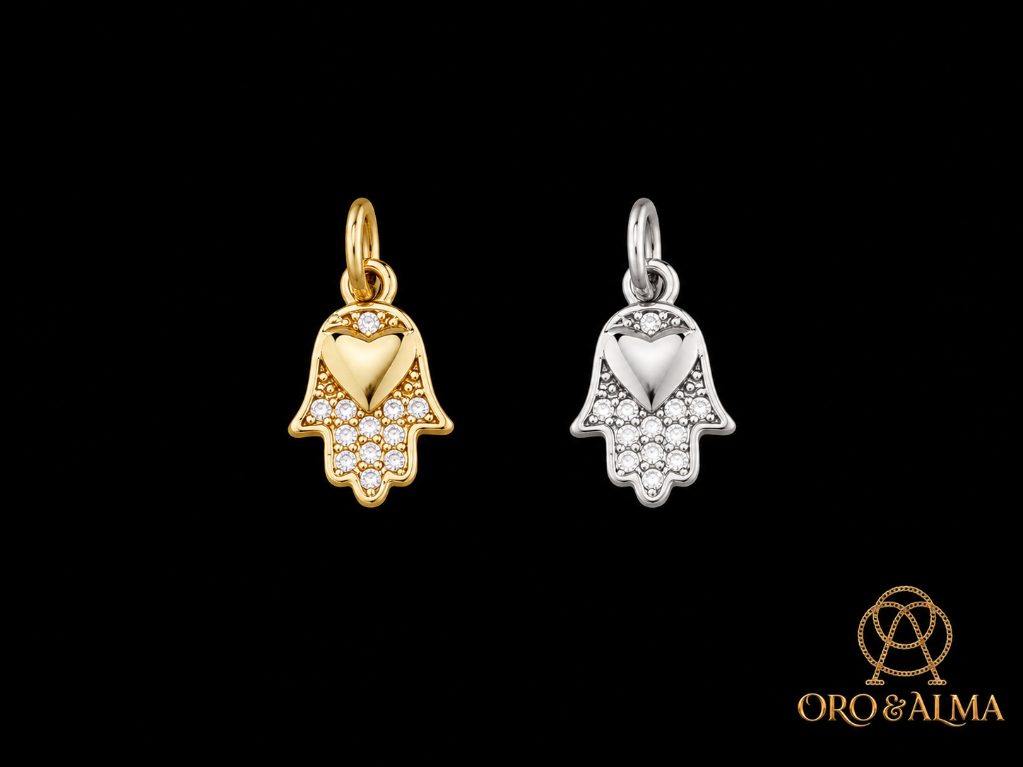 Hamsa Heart Charm